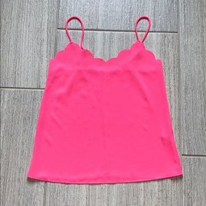Francesca’s scallops bright pink tank top